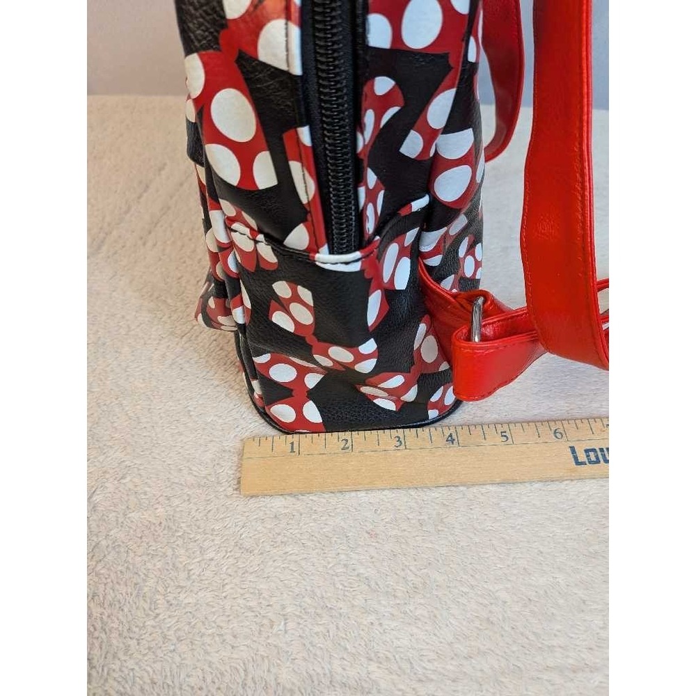 Disney Parks Authentic Mini Backpack Black Red White Polka Dot Bows - Picture 9 of 10